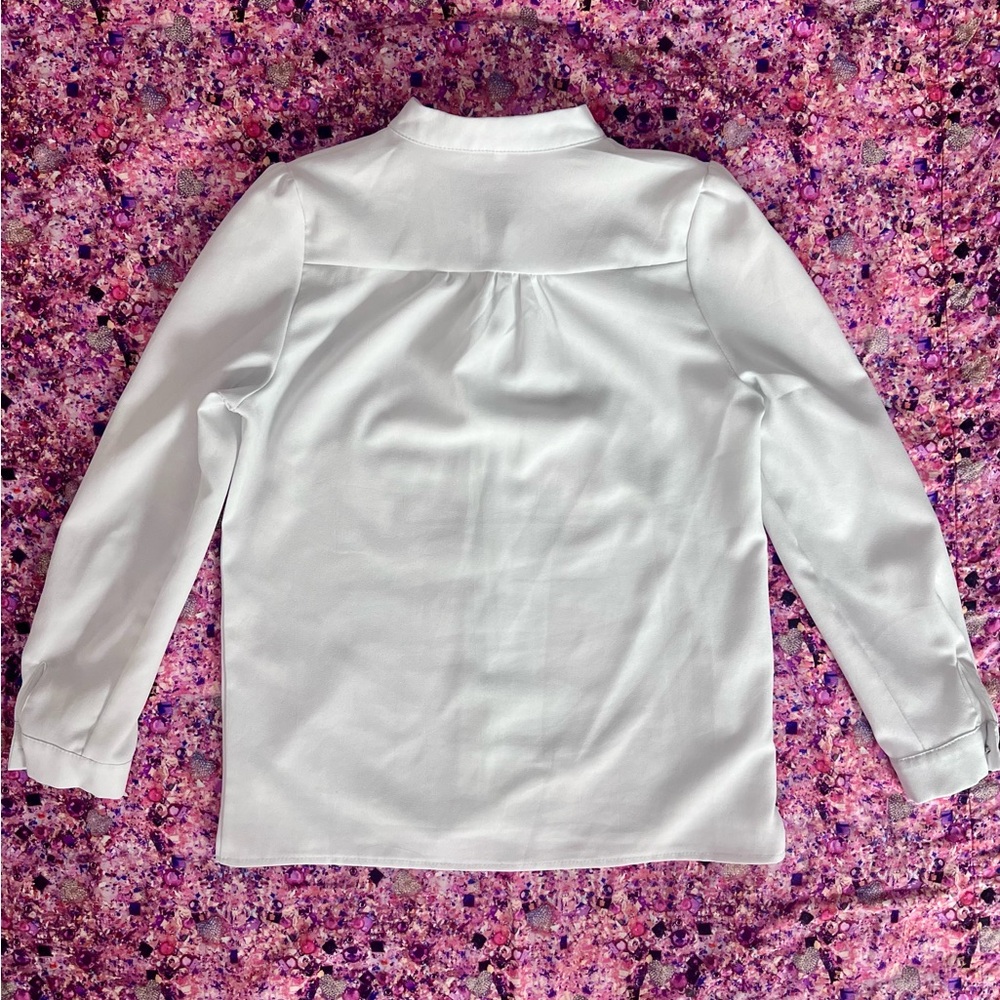 White Long Sleeve Blouse - Picture 3 of 3